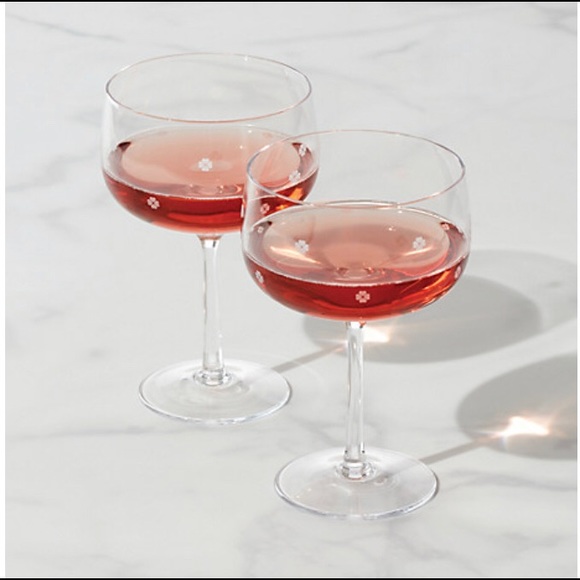 kate spade Other - Kate Spade New York x Lenox Spade Clover 2 Piece Coupe Glass Set 1.25 LB Clear